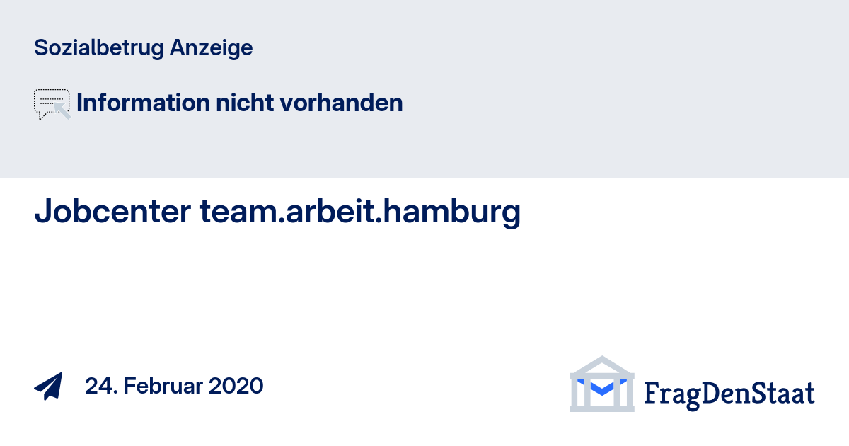 Sozialbetrug Anzeige FragDenStaat