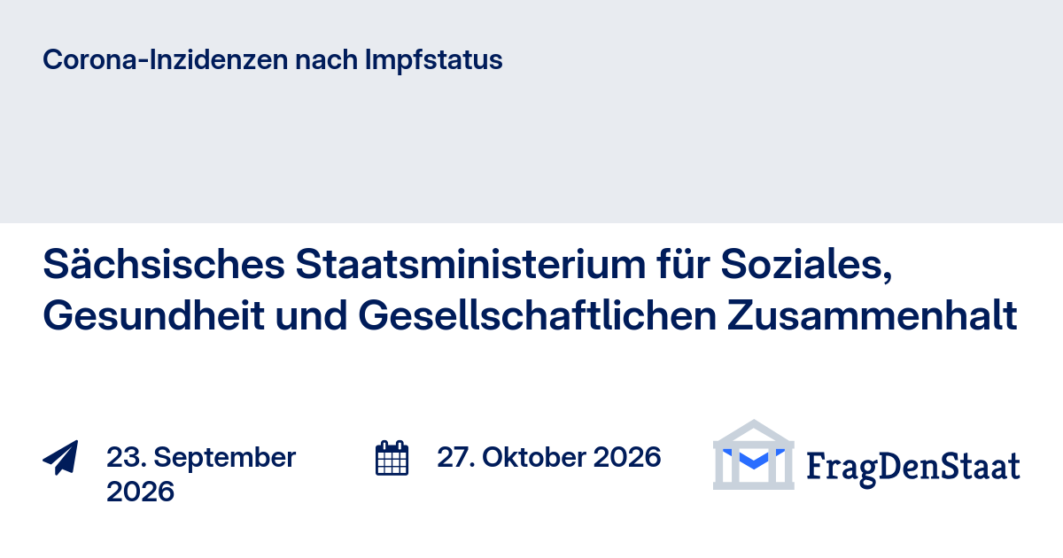 FOI Request: Saxony COVID-19 Incidence Data by Vaccination Status