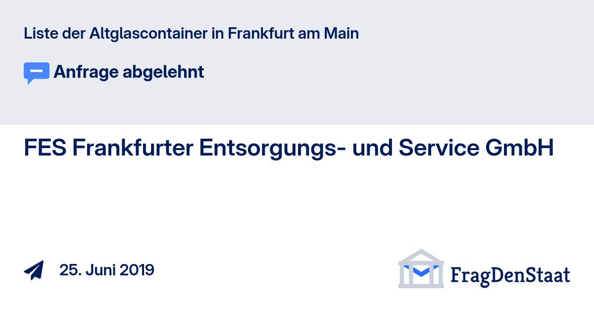 Liste der Altglascontainer in Frankfurt am Main - FragDenStaat