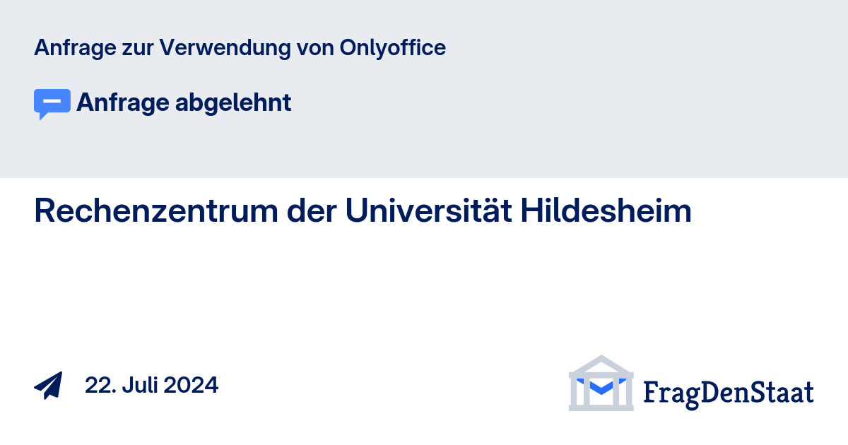 Anfrage zur Verwendung von Onlyoffice - FragDenStaat