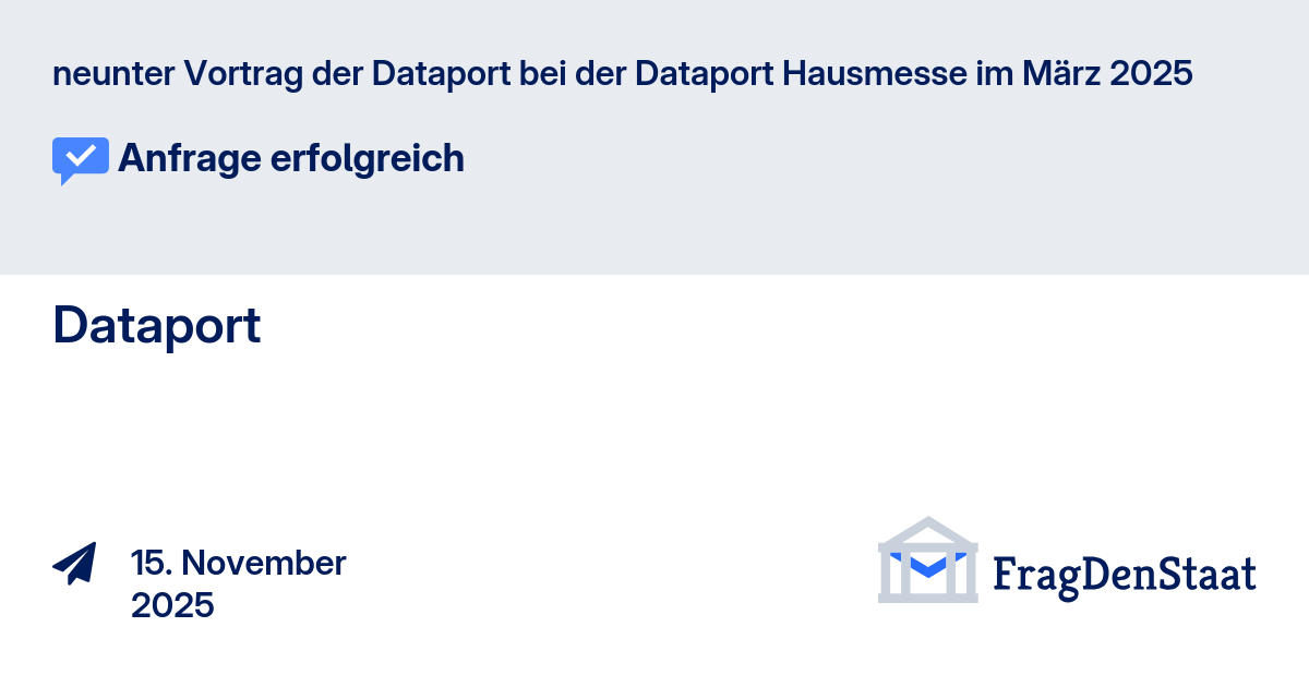 neunter Vortrag der Dataport bei der Dataport Hausmesse im März 2025 ...