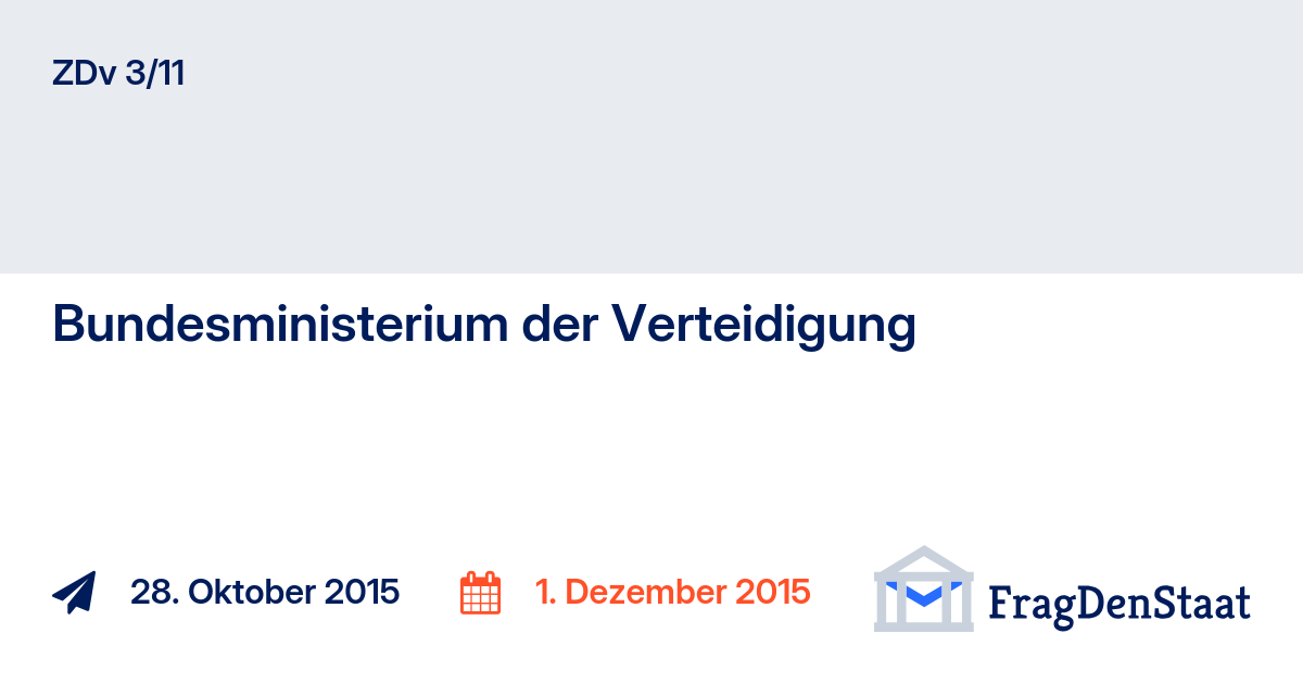 ZDv 3/11 FragDenStaat