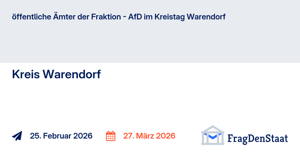 öffentliche Ämter der Fraktion - AfD im Kreistag Warendorf - FragDenStaat