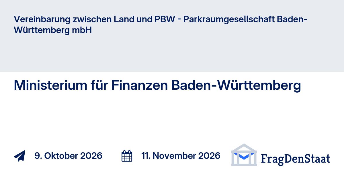 Vereinbarung zwischen Land und PBW - Parkraumgesellschaft Baden ...